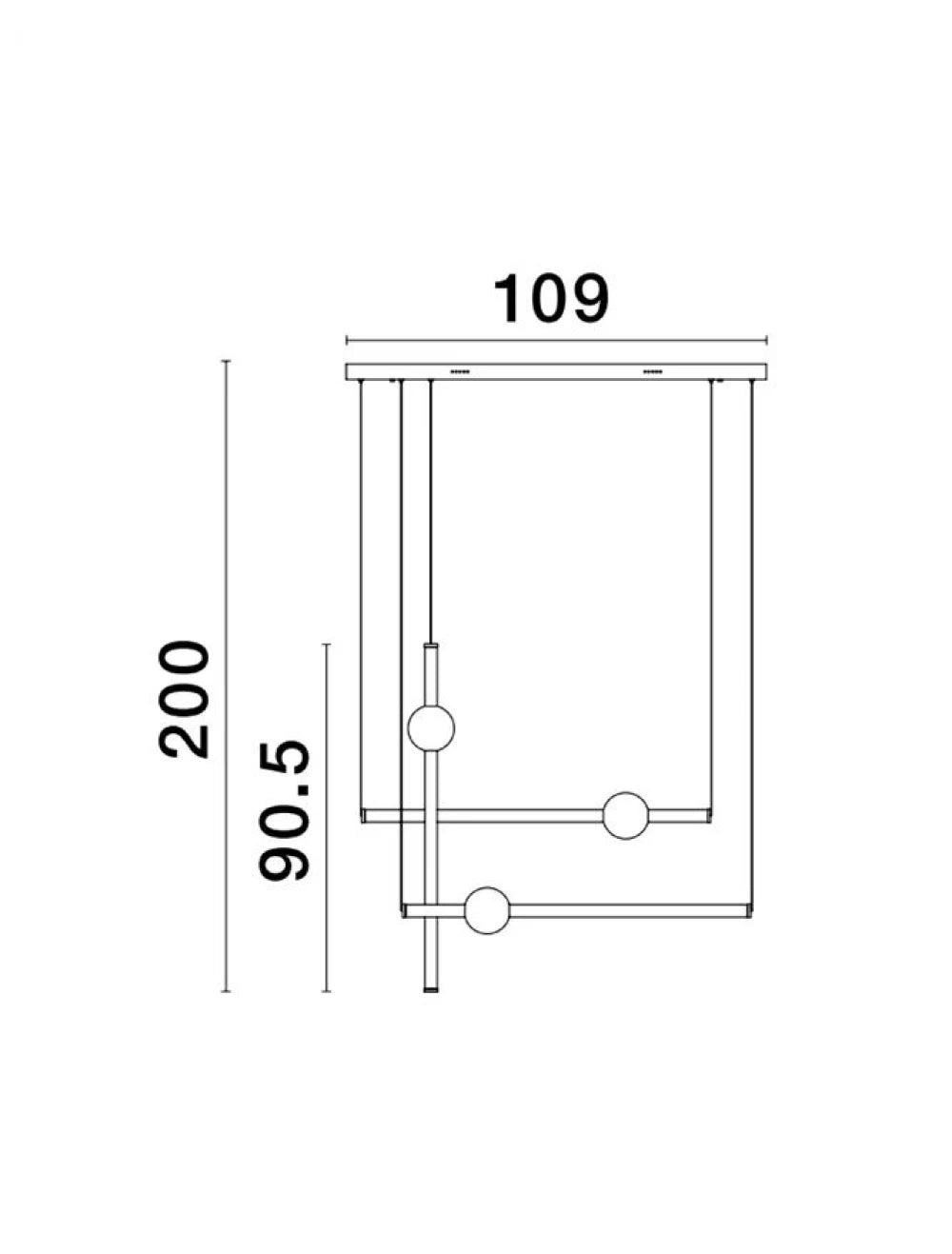 Lustra structura din Aluminiu Auriu si abajur din Acrilic Alb H200xL109cm IP20 59W 3687lm 3000k NEUTRON