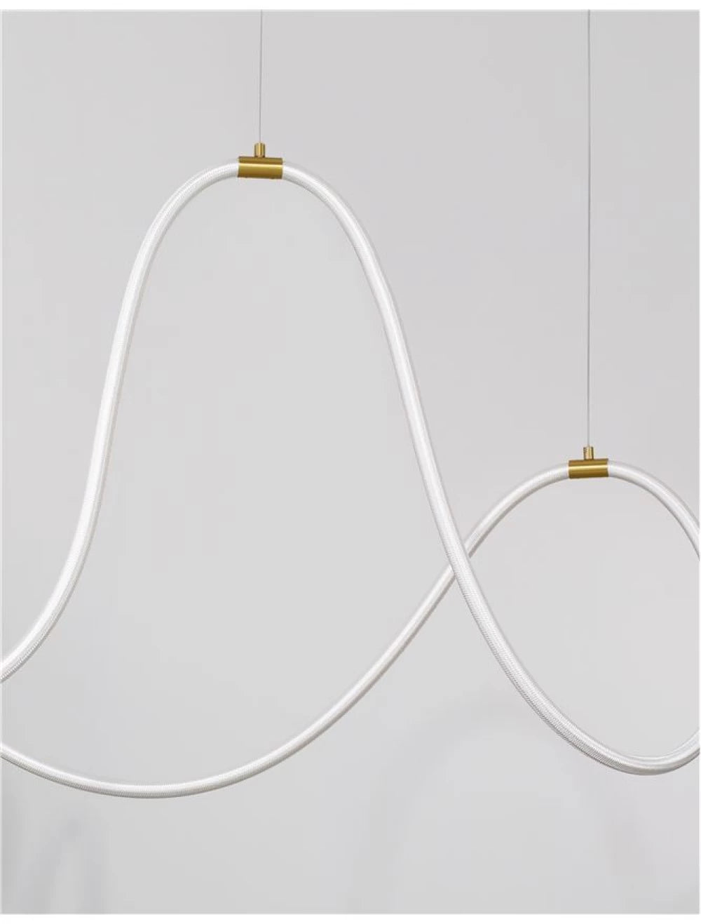 Lustra structura din Metal Auriu si abajur din Silicon Alb H120xL150cm IP20 56W 3189lm 3000k CERELIA
