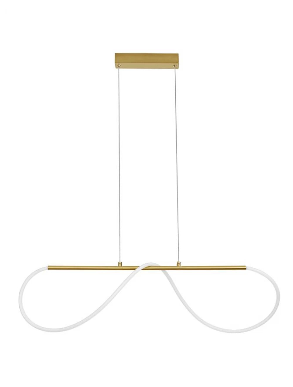 Lustra structura din Aluminiu Auriu si abajur din Acrilic Alb H120xL90cm IP20 28W 3146lm 3000k TIRIAC