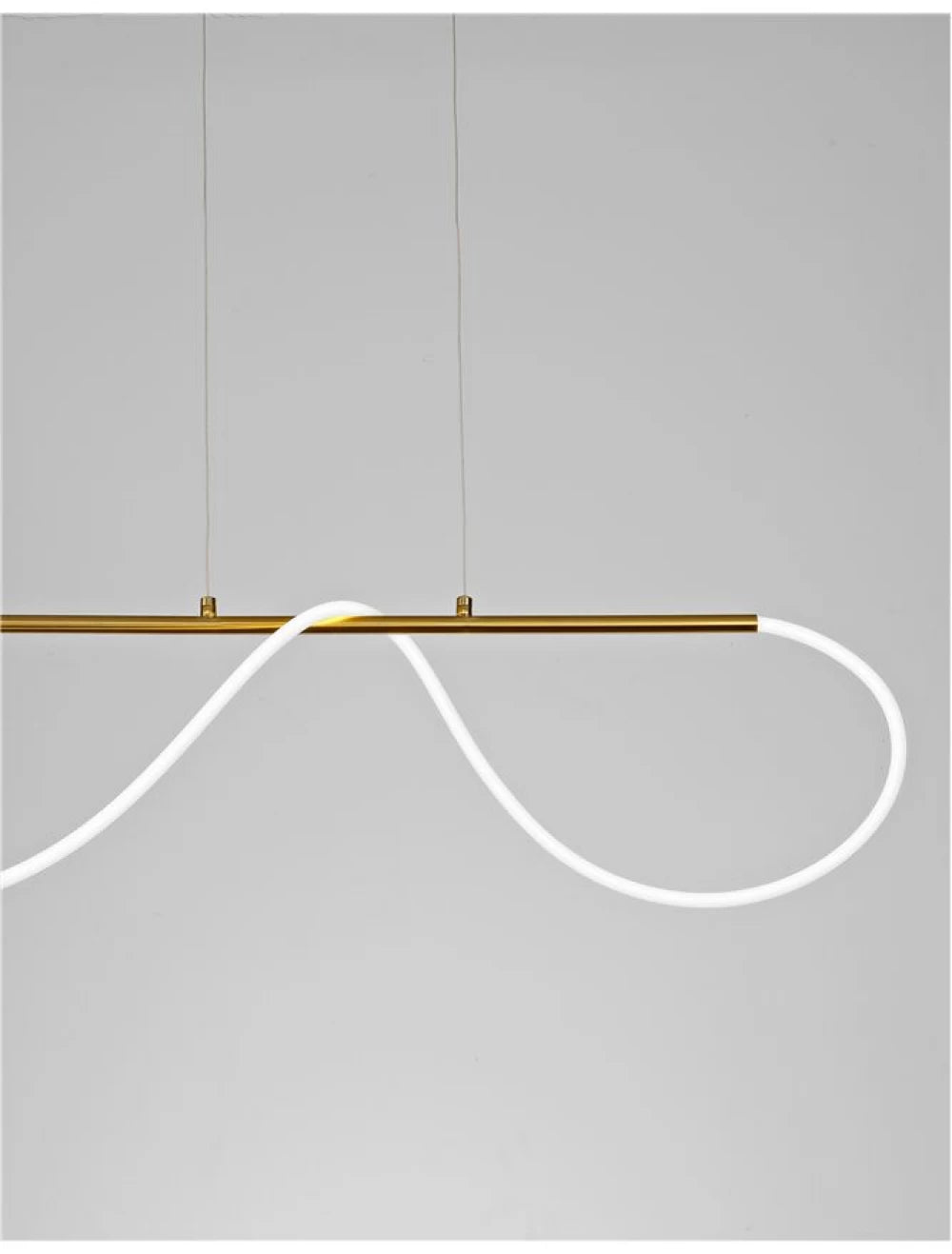 Lustra structura din Aluminiu Auriu si abajur din Acrilic Alb H120xL90cm IP20 28W 3146lm 3000k TIRIAC