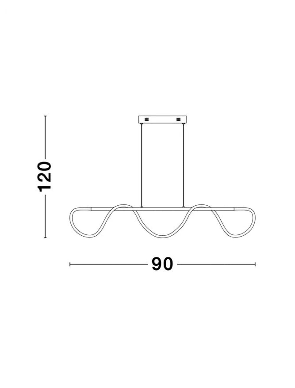 Lustra structura din Aluminiu Auriu si abajur din Acrilic Alb H120xL90cm IP20 28W 3146lm 3000k TIRIAC