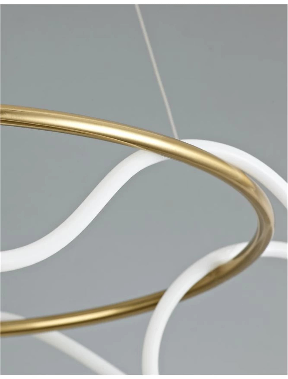 Lustra structura din Aluminiu Auriu si abajur din Acrilic Alb H120xL70cm IP20 43W 4581lm 3000k TIRIAC