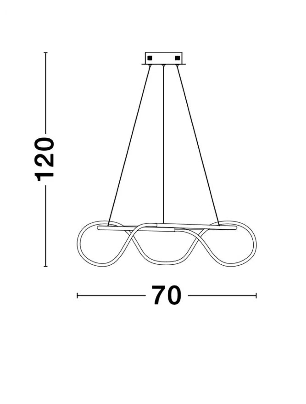 Lustra structura din Aluminiu Auriu si abajur din Acrilic Alb H120xL70cm IP20 43W 4581lm 3000k TIRIAC