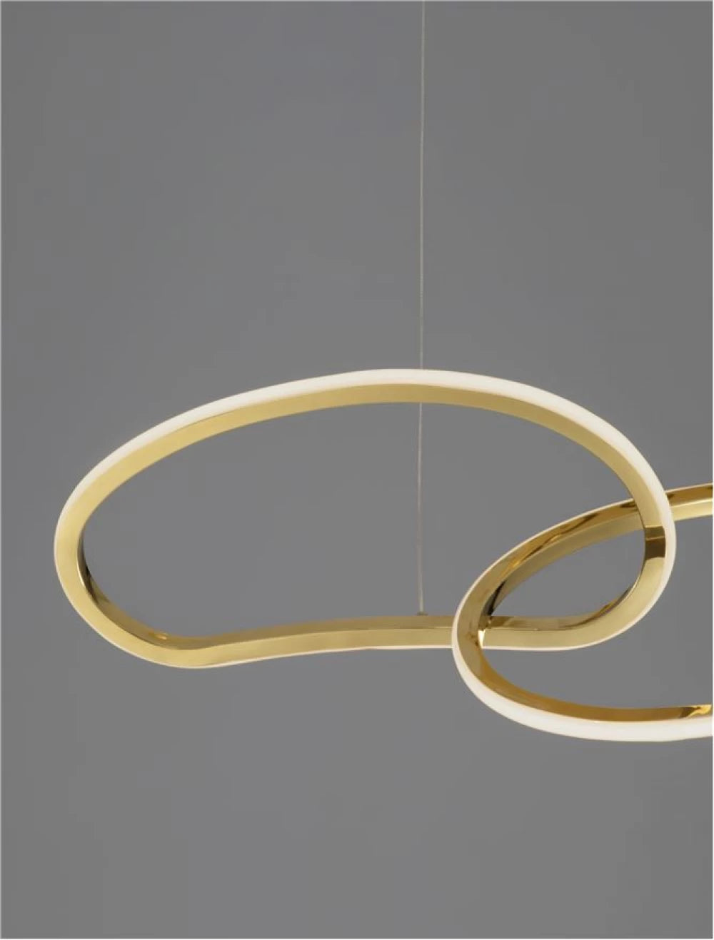Lustra structura din Aluminiu Auriu si abajur din Acrilic Alb H120xL82cm IP20 41W 2000lm 3000k GIRISH