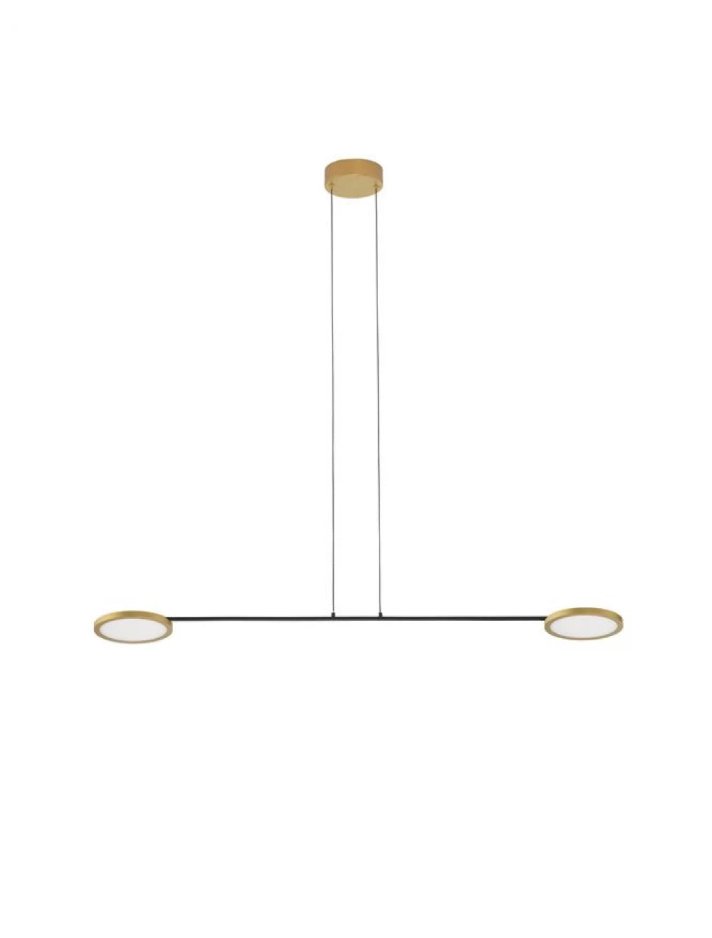 Lustra structura din Metal Negru/Auriu si abajur din Acrilic Alb H120xL100cm IP20 19W 1881lm 3000k SCOPE