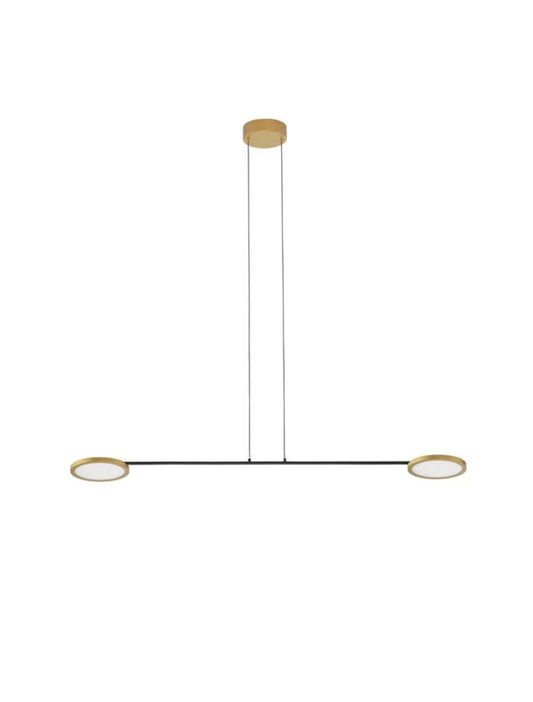 Lustra structura din Metal Negru/Auriu si abajur din Acrilic Alb H120xL100cm IP20 19W 1881lm 3000k SCOPE