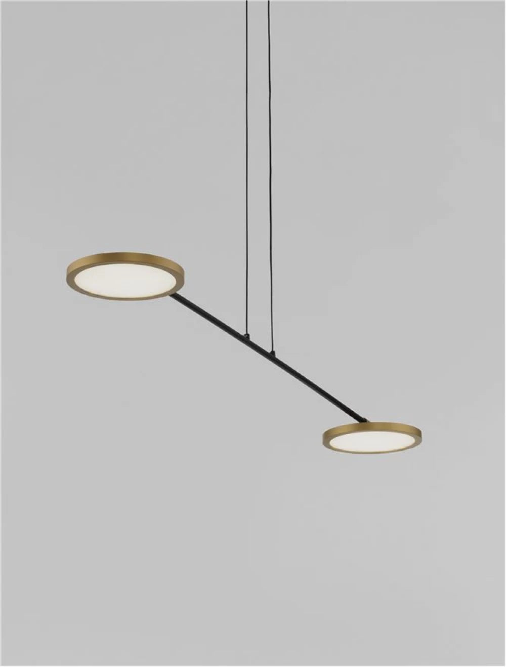 Lustra structura din Metal Negru/Auriu si abajur din Acrilic Alb H120xL100cm IP20 19W 1881lm 3000k SCOPE