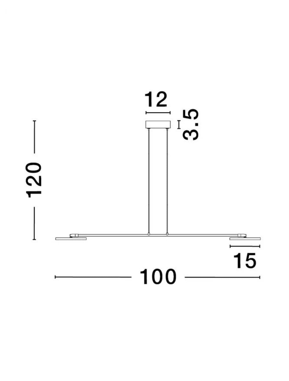 Lustra structura din Metal Negru/Auriu si abajur din Acrilic Alb H120xL100cm IP20 19W 1881lm 3000k SCOPE