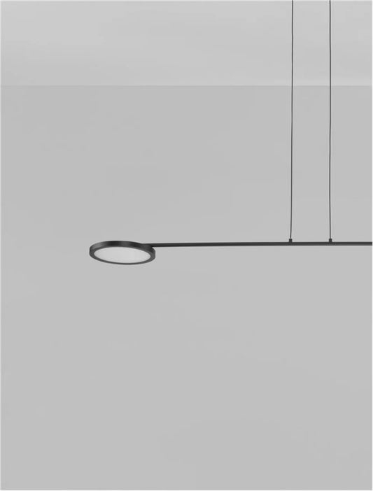 Lustra structura din Metal Negru si abajur din Acrilic Alb H120xL100cm IP20 19W 1816lm 3000k SCOPE