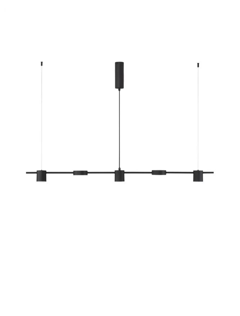 Lustra structura din Aluminiu Negru si abajur din Acrilic Alb H120xL127cm IP20 29W 559lm 3000k NORDIK