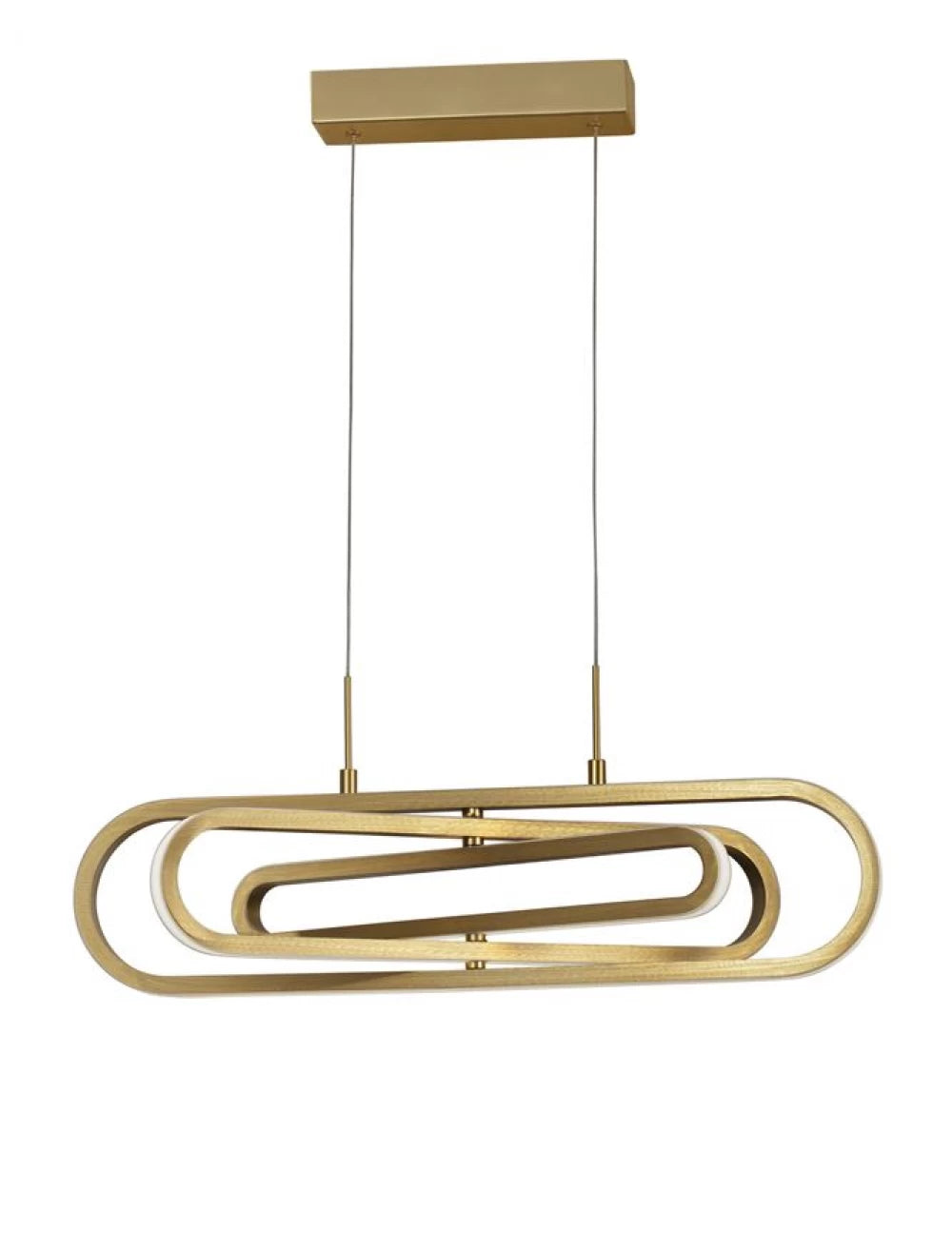 Lustra structura din Aluminiu Auriu si abajur din Acrilic Alb H120xL64cm IP20 56W 4441lm 3000k ARTE