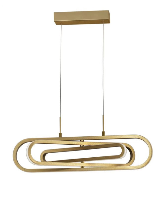 Lustra structura din Aluminiu Auriu si abajur din Acrilic Alb H120xL64cm IP20 56W 4441lm 3000k ARTE