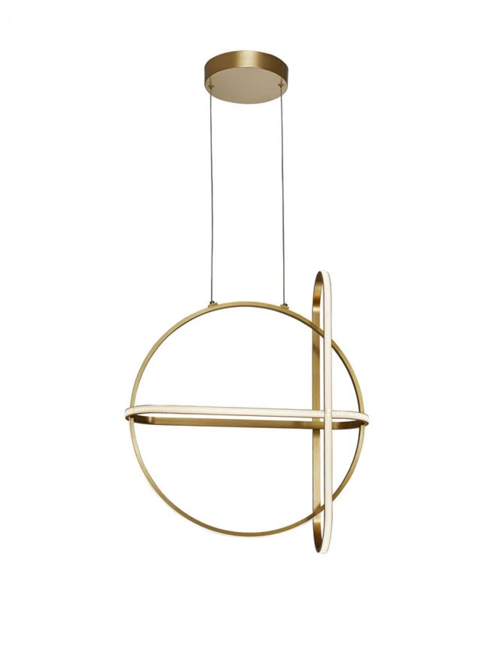 Lustra structura din Aluminiu Auriu si abajur din Acrilic Alb H120xL52cm IP20 53W 4236lm 3000k ARTE