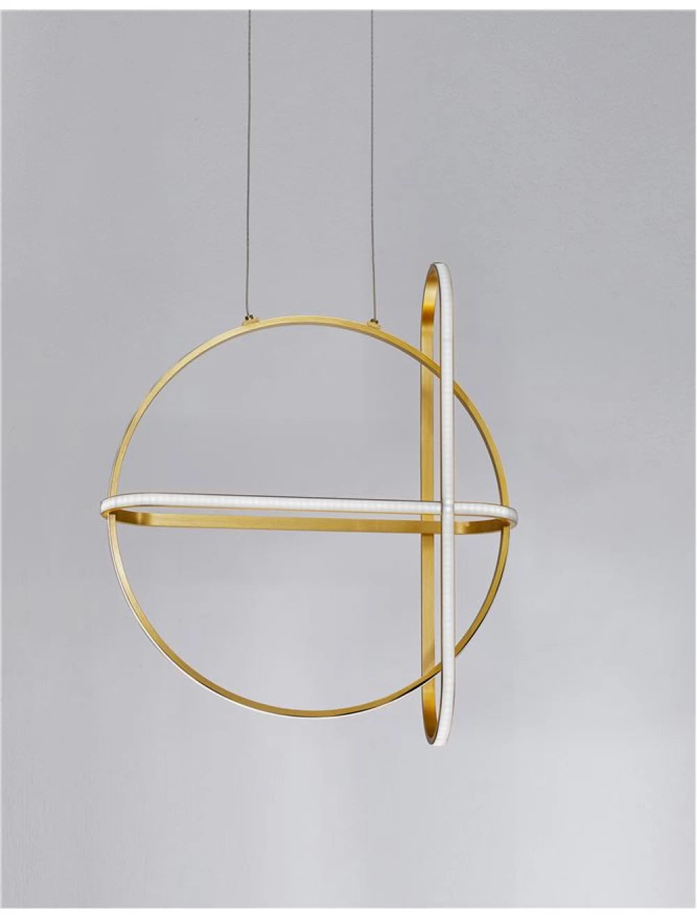 Lustra structura din Aluminiu Auriu si abajur din Acrilic Alb H120xL52cm IP20 53W 4236lm 3000k ARTE