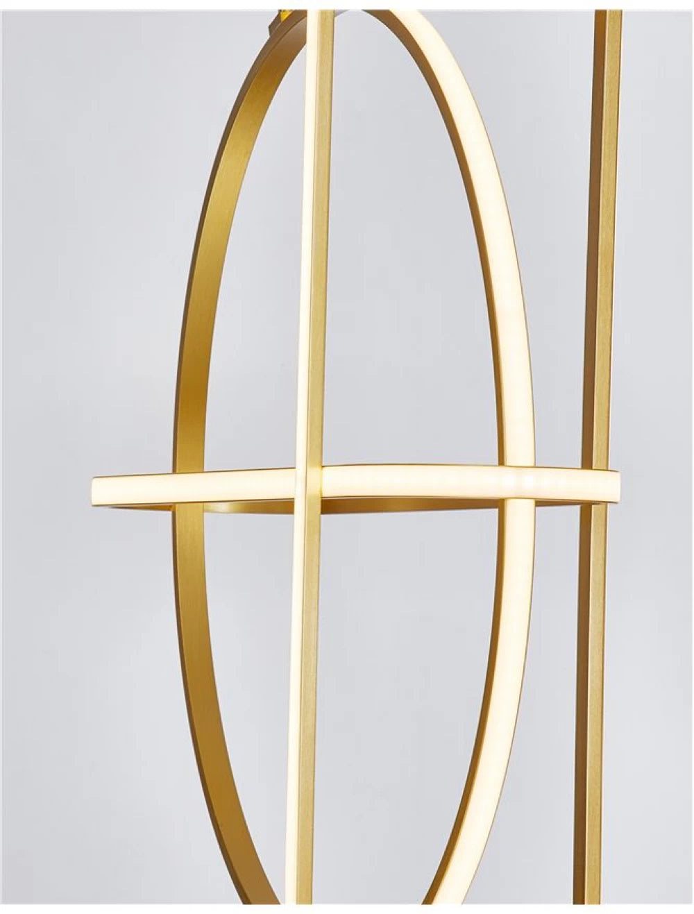 Lustra structura din Aluminiu Auriu si abajur din Acrilic Alb H120xL52cm IP20 53W 4236lm 3000k ARTE