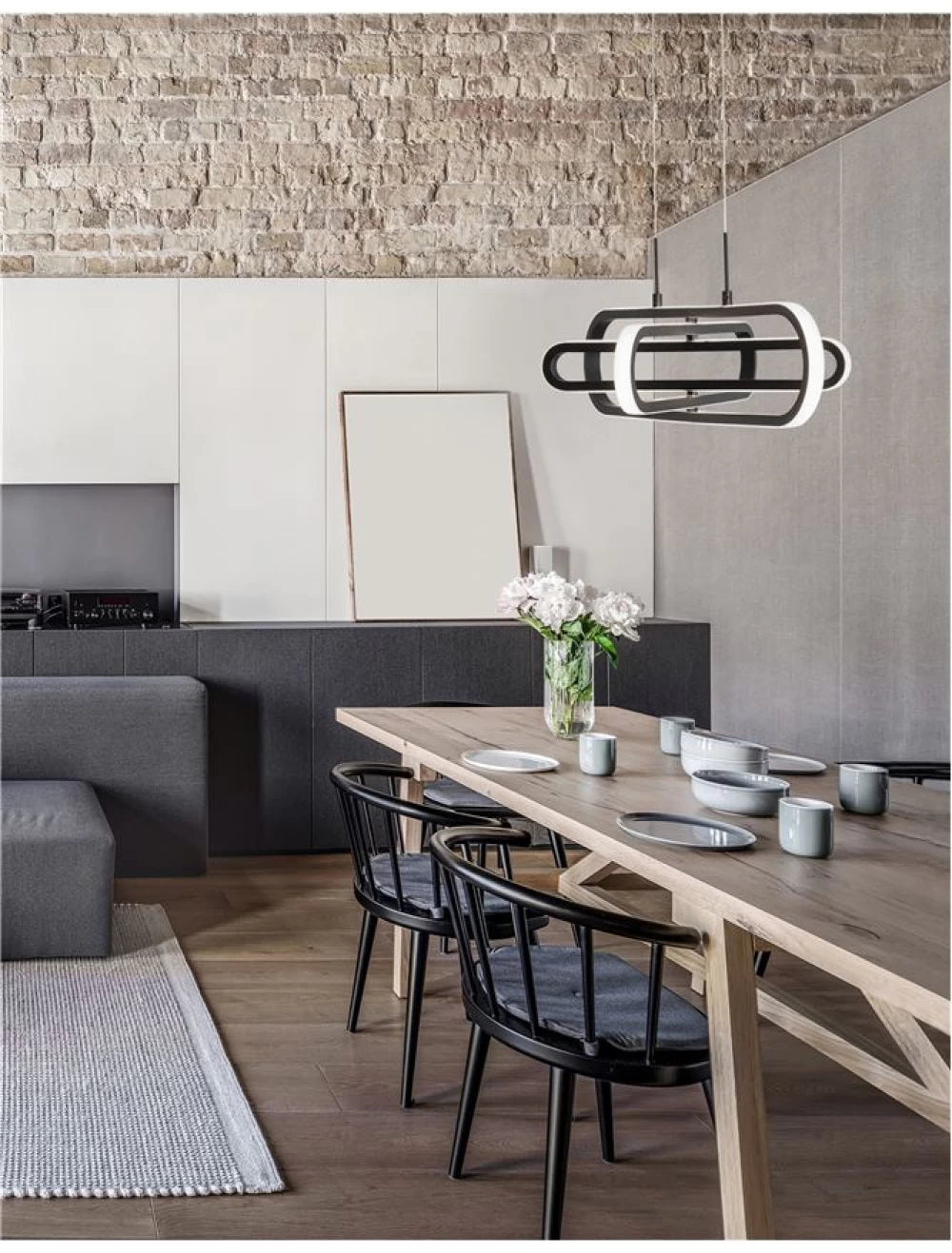 Lustra structura din Aluminiu Auriu si abajur din Acrilic Alb H120xL64cm IP20 56W 4441lm 3000k ARTE