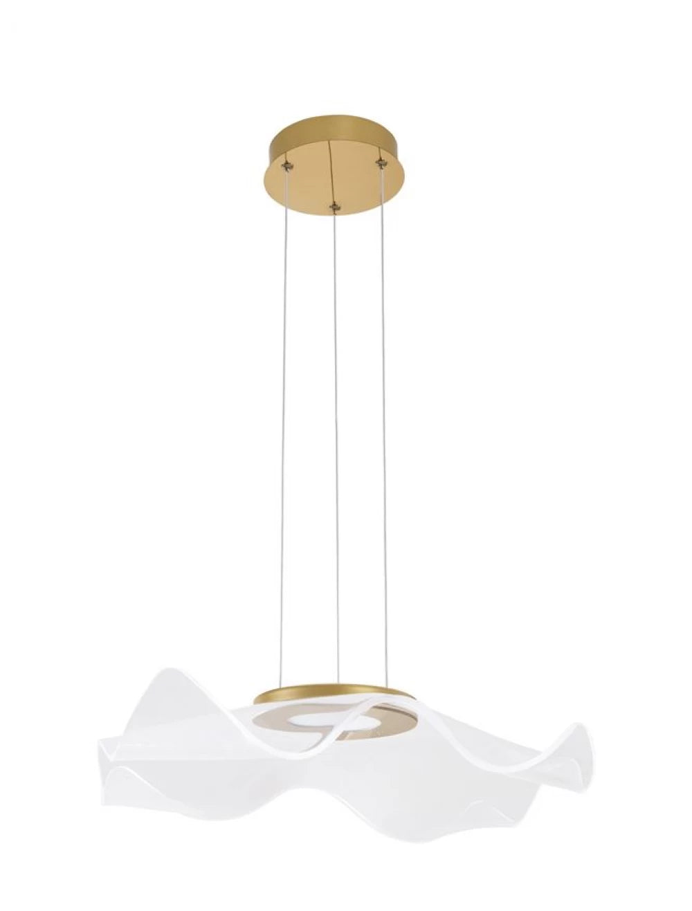 Lustra structura din Aluminiu Auriu si abajur din Acrilic Transparent H150xL50cm IP20 15W 1296lm 3000k SIDERNO