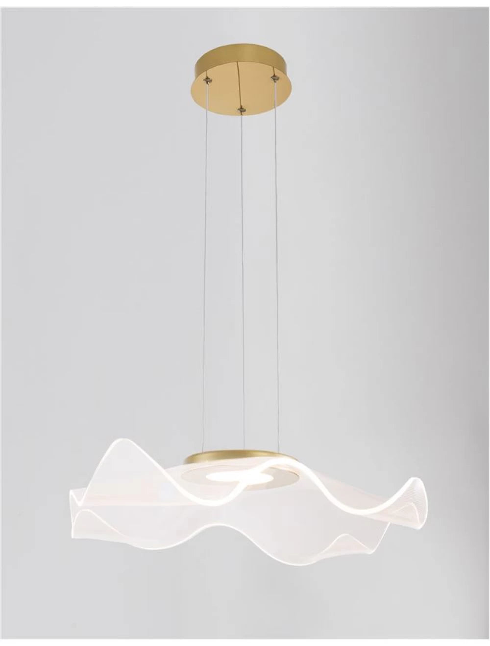 Lustra structura din Aluminiu Auriu si abajur din Acrilic Transparent H150xL50cm IP20 15W 1296lm 3000k SIDERNO