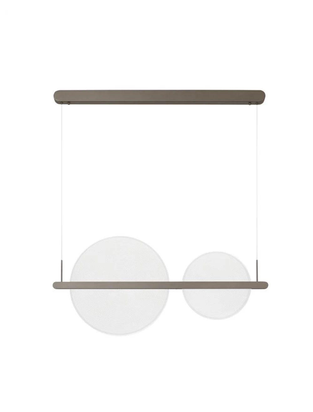 Lustra structura din Aluminiu Maro si abajur din Acrilic Transparent H150xL91cm IP20 43W 2179lm 3000k NOAH
