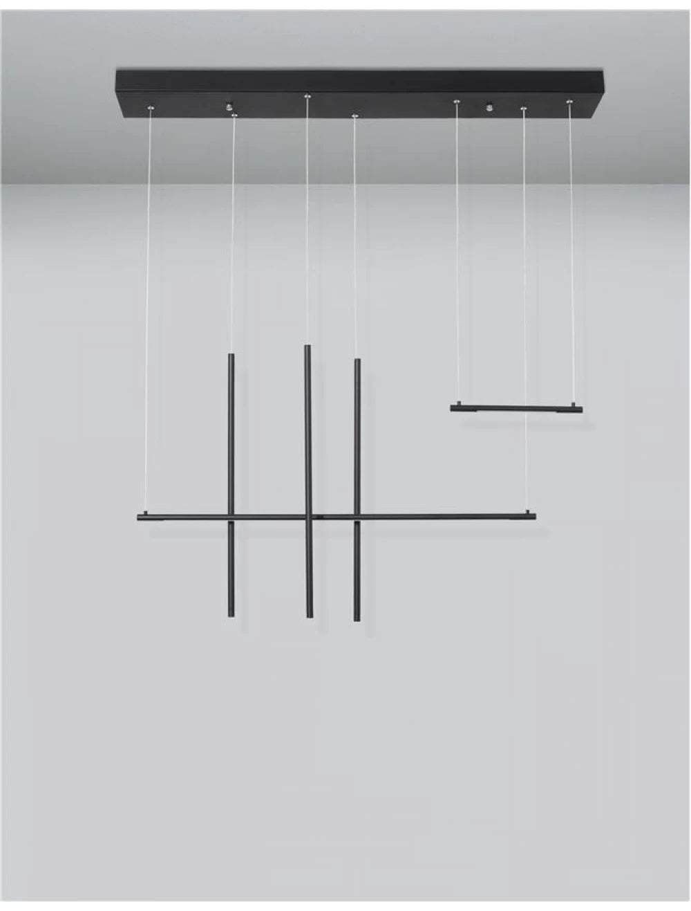 Lustra din Aluminiu Negru H200xL110cm IP20 20W 698lm 3000k ELETTRA