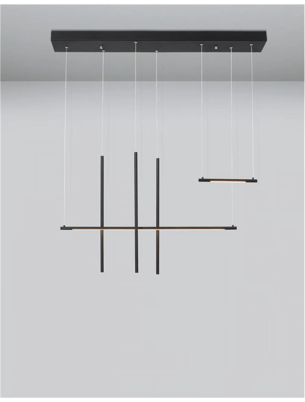 Lustra din Aluminiu Negru H200xL110cm IP20 20W 698lm 3000k ELETTRA