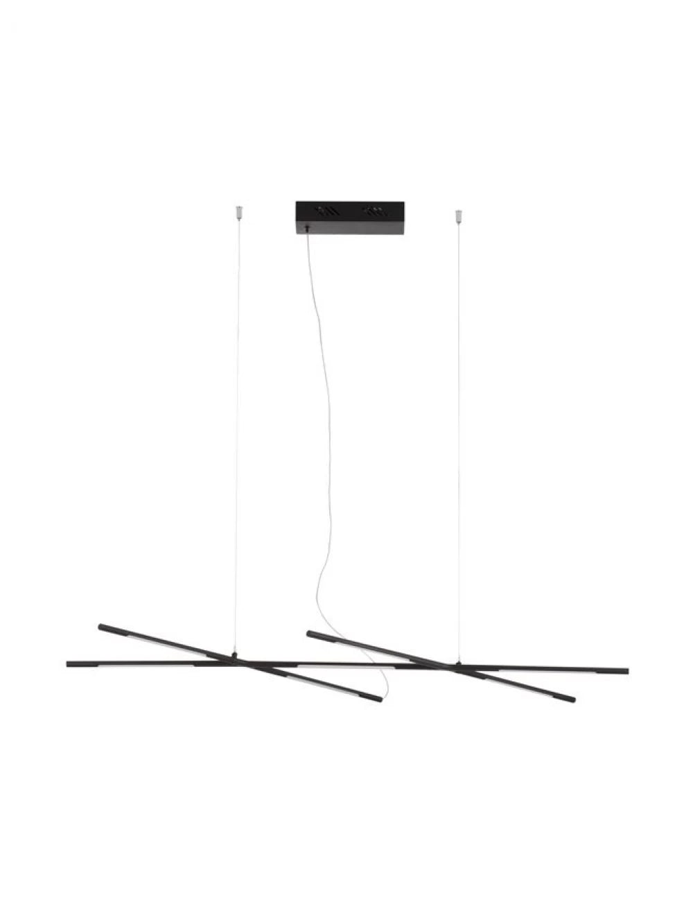 Lustra structura din Metal Negru si abajur din Acrilic Alb H200xL115cm IP20 27W 1308lm 3000k RACCIO