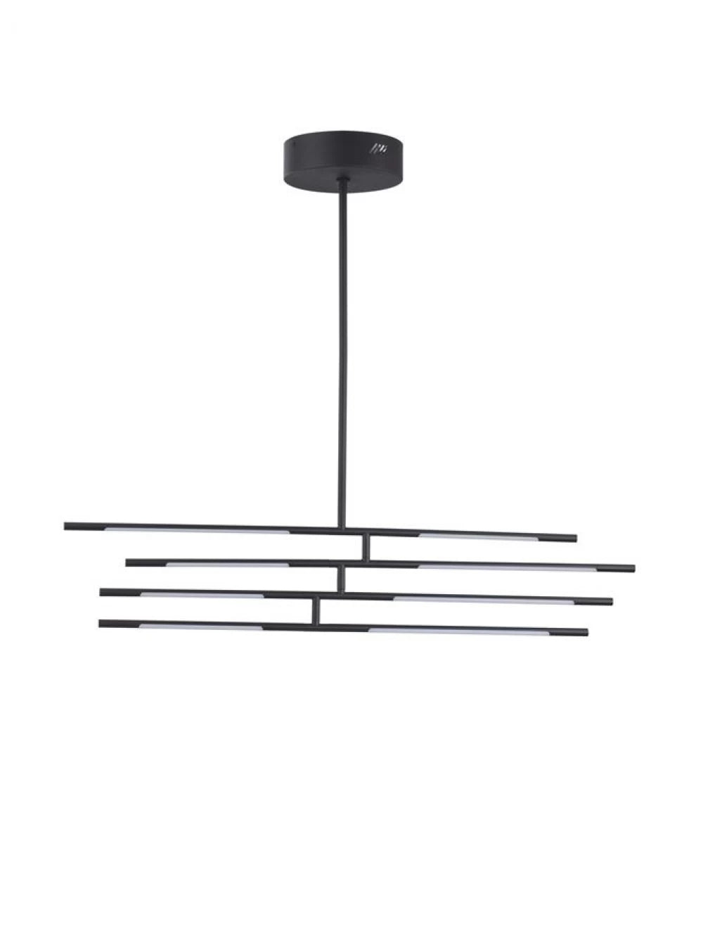 Lustra structura din Metal Negru si abajur din Acrilic Alb H81xL84cm IP20 48W 3633lm 3000k RACCIO