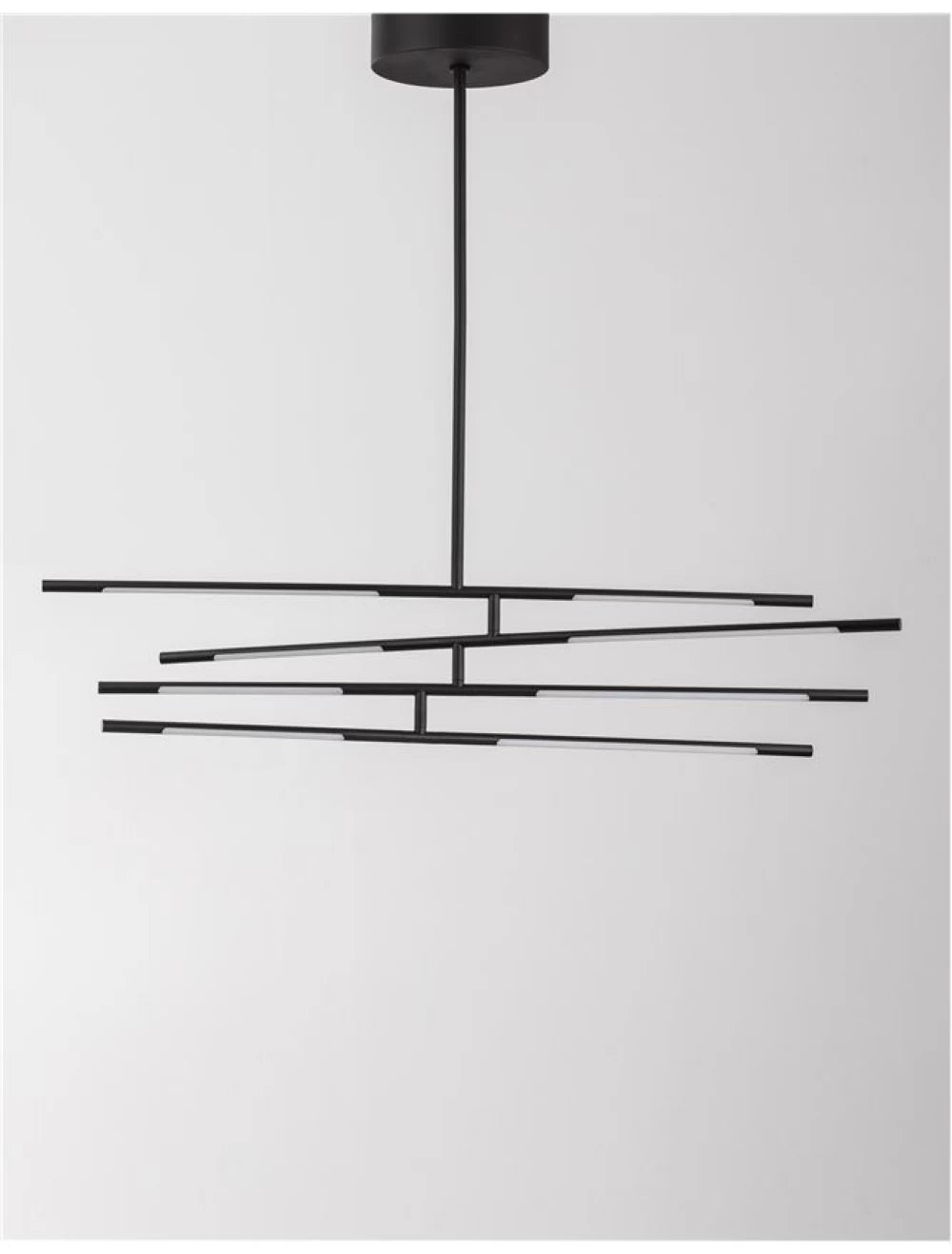 Lustra structura din Metal Negru si abajur din Acrilic Alb H81xL84cm IP20 48W 3633lm 3000k RACCIO