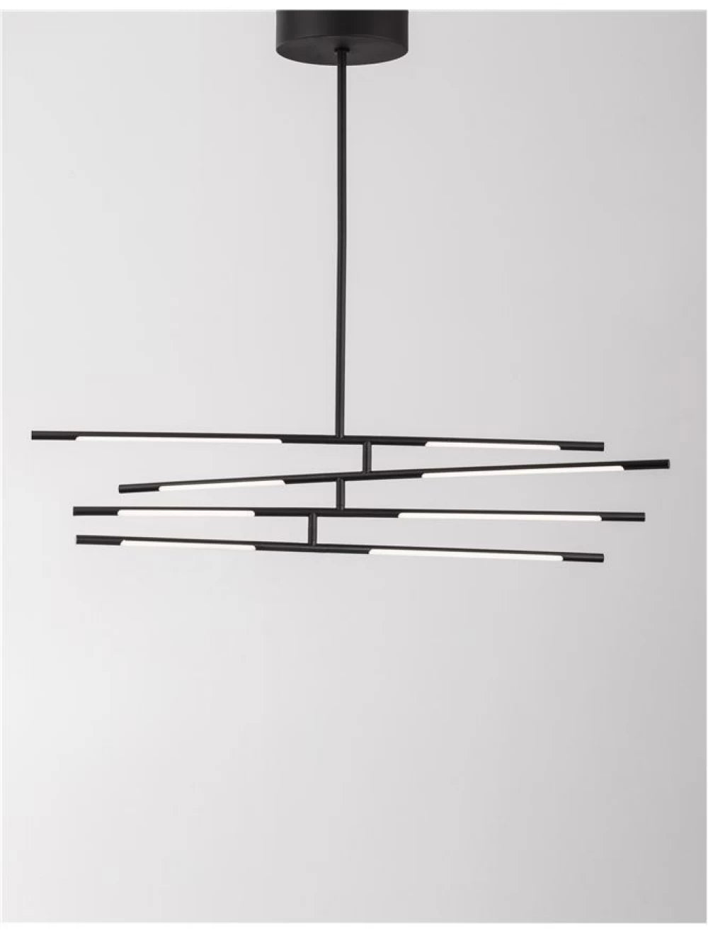 Lustra structura din Metal Negru si abajur din Acrilic Alb H81xL84cm IP20 48W 3633lm 3000k RACCIO