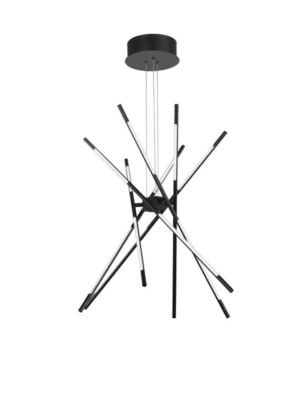 Lustra structura din Metal Negru si abajur din Acrilic Alb H120xL85cm IP20 68W 5397lm 3000k RACCIO