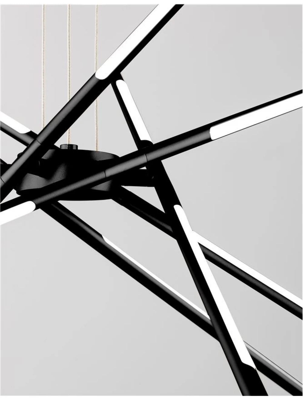 Lustra structura din Metal Negru si abajur din Acrilic Alb H120xL85cm IP20 68W 5397lm 3000k RACCIO