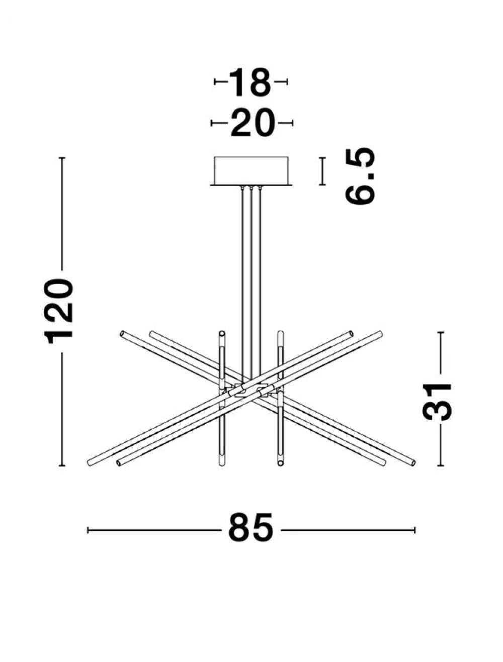 Lustra structura din Metal Negru si abajur din Acrilic Alb H120xL85cm IP20 68W 5397lm 3000k RACCIO