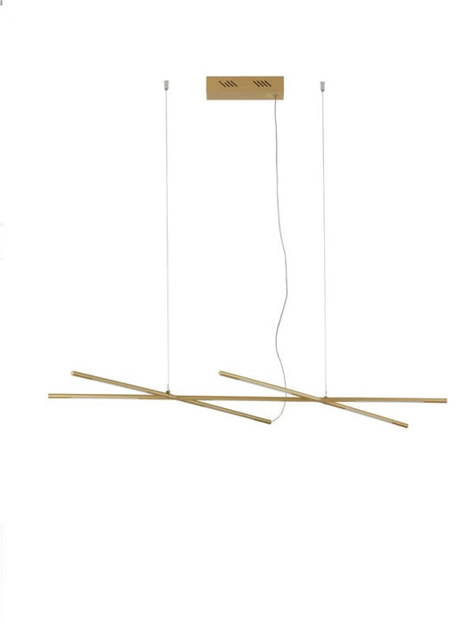 Lustra structura din Metal Auriu si abajur din Acrilic Alb H200xL115cm IP20 27W 1491lm 3000k RACCIO