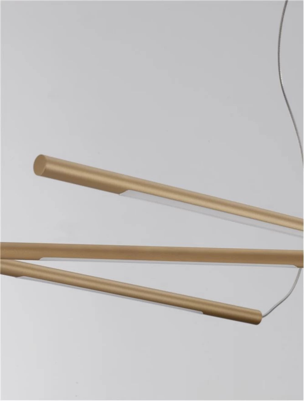 Lustra structura din Metal Auriu si abajur din Acrilic Alb H200xL115cm IP20 27W 1491lm 3000k RACCIO