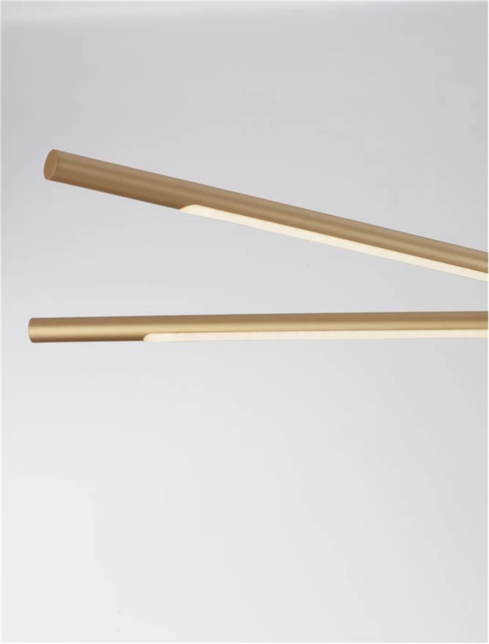 Lustra structura din Metal Auriu si abajur din Acrilic Alb H200xL115cm IP20 27W 1491lm 3000k RACCIO
