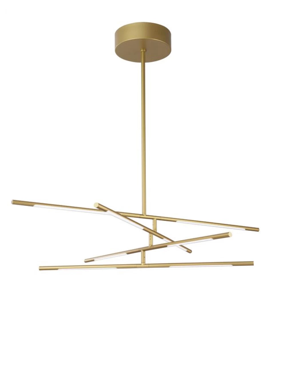 Lustra structura din Metal Auriu si abajur din Acrilic Alb H81xL84cm IP20 48W 3633lm 3000k RACCIO