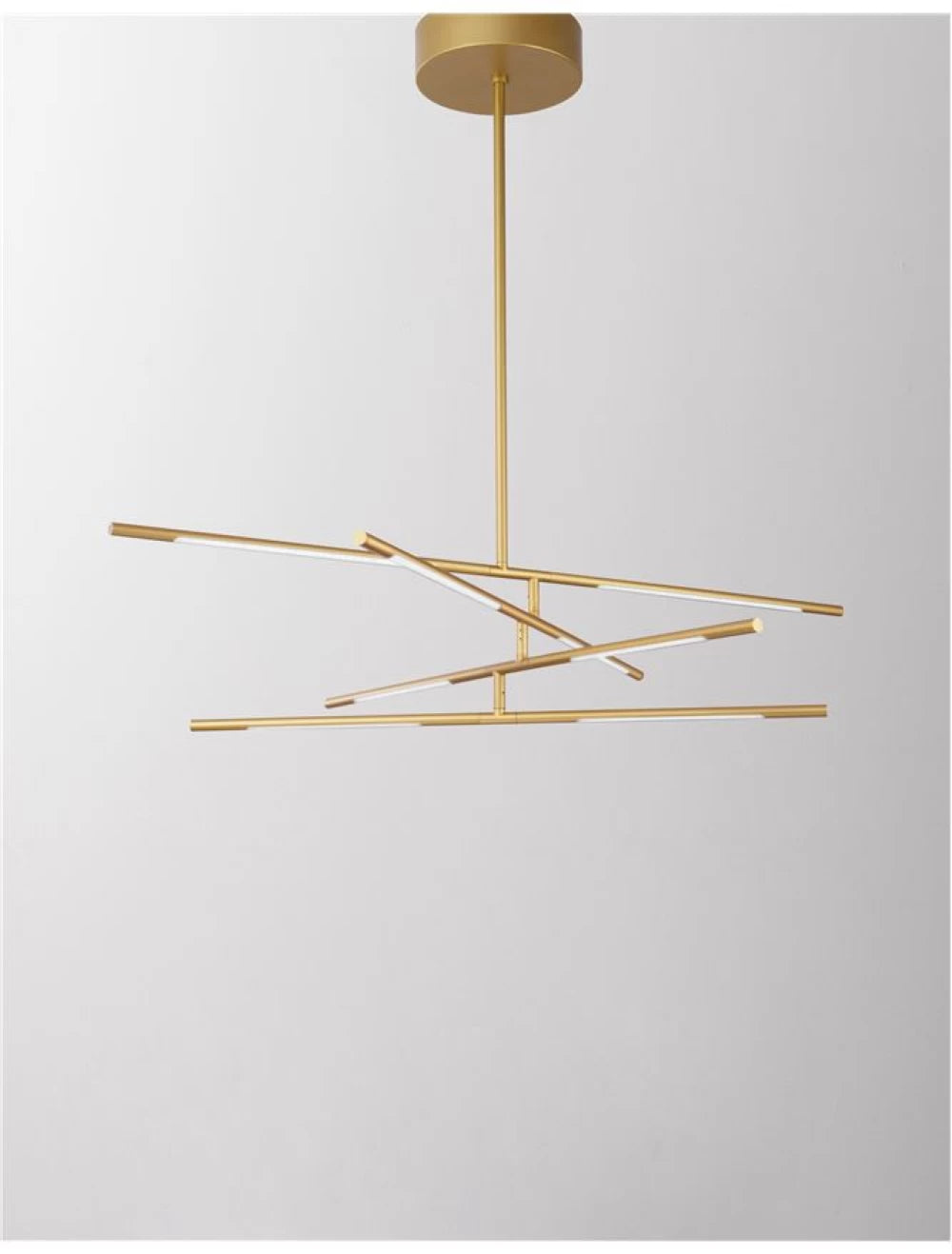 Lustra structura din Metal Auriu si abajur din Acrilic Alb H81xL84cm IP20 48W 3633lm 3000k RACCIO