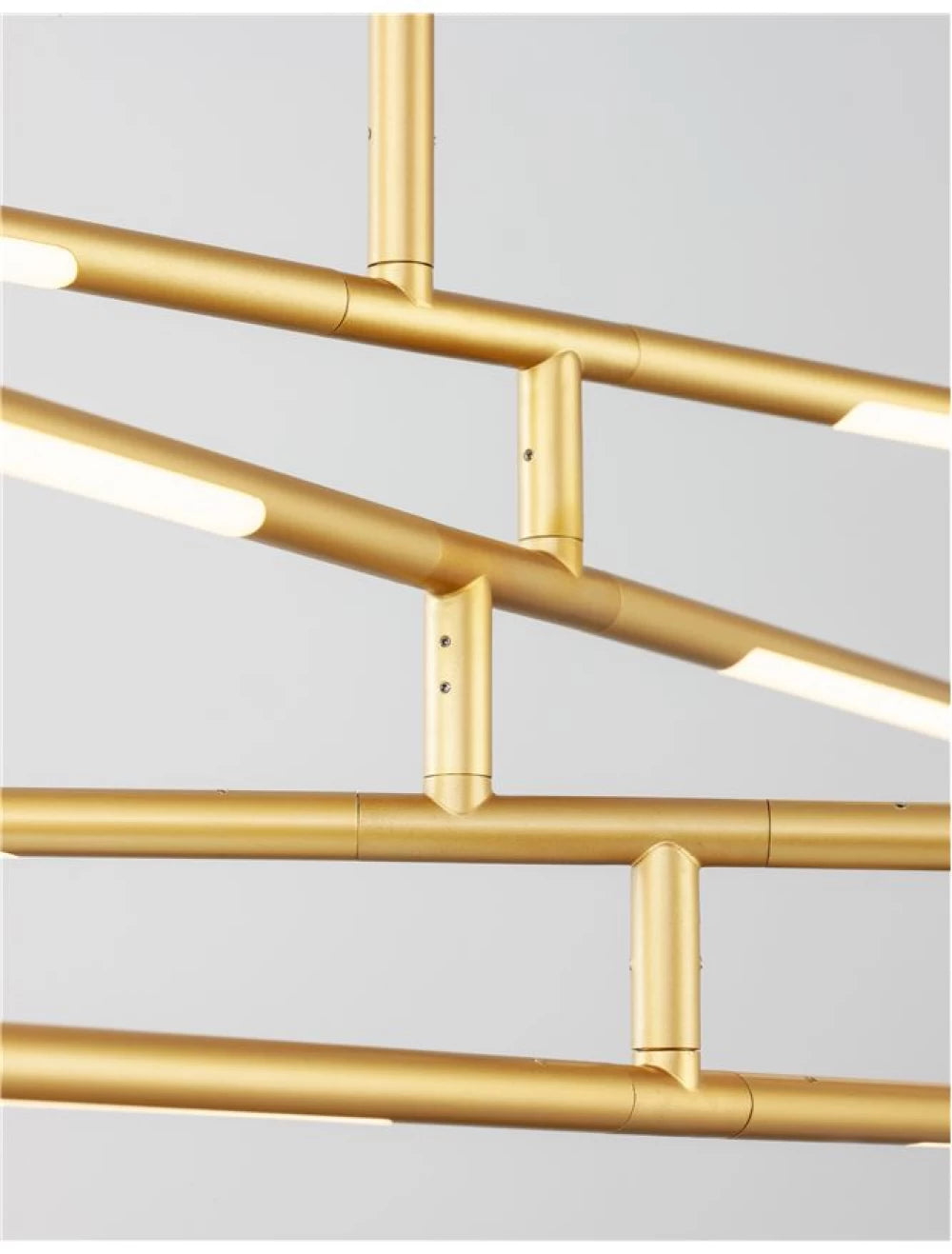 Lustra structura din Metal Auriu si abajur din Acrilic Alb H81xL84cm IP20 48W 3633lm 3000k RACCIO