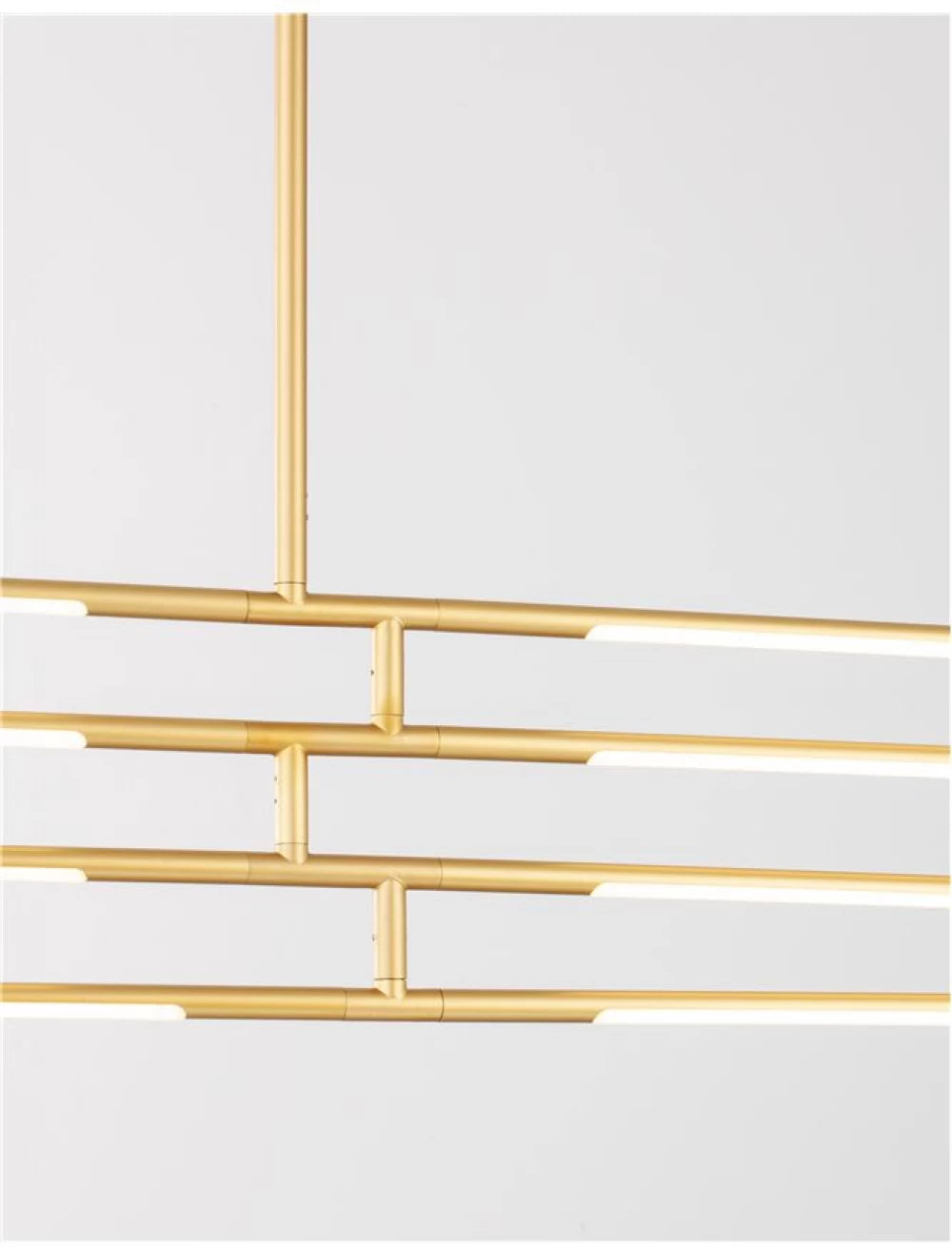 Lustra structura din Metal Auriu si abajur din Acrilic Alb H81xL84cm IP20 48W 3633lm 3000k RACCIO