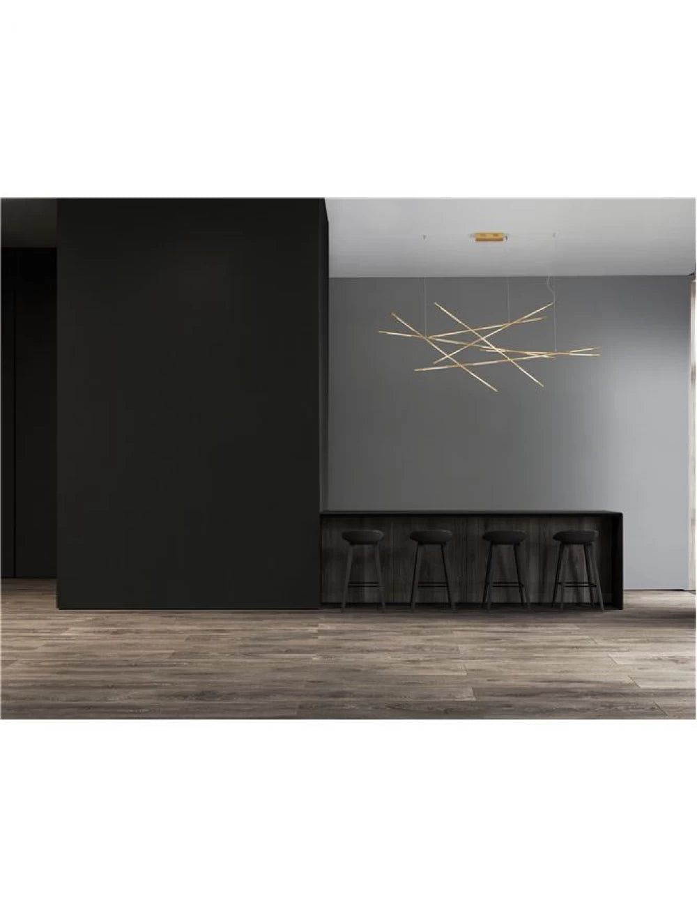 Lustra structura din Metal Auriu si abajur din Acrilic Alb H200xL180.5cm IP20 109W 6868lm 3000k RACCIO