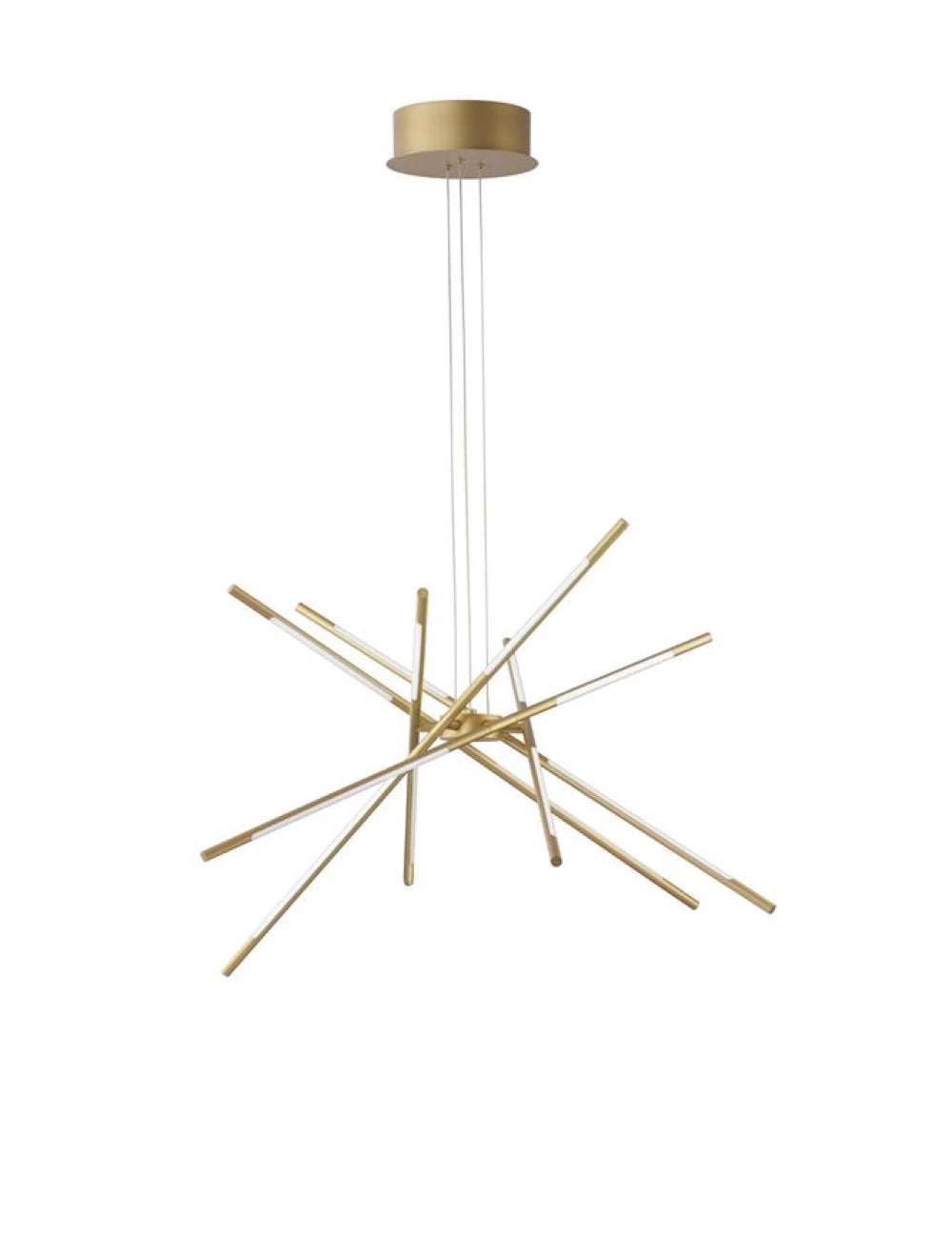 Lustra structura din Metal Auriu si abajur din Acrilic Alb H120xL85cm IP20 68W 5397lm 3000k RACCIO
