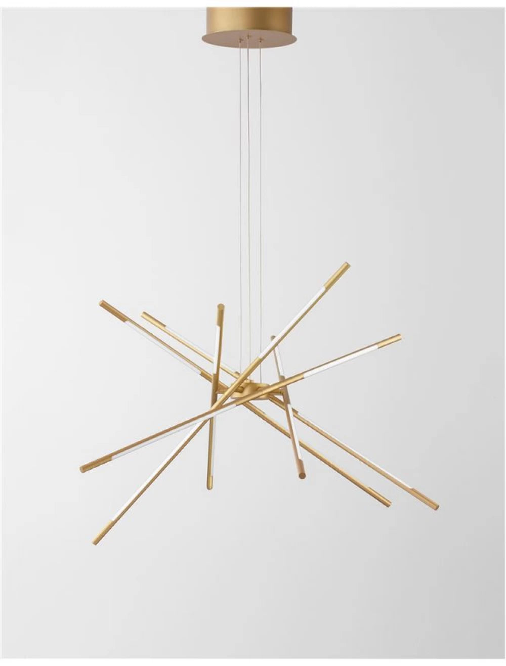 Lustra structura din Metal Auriu si abajur din Acrilic Alb H120xL85cm IP20 68W 5397lm 3000k RACCIO