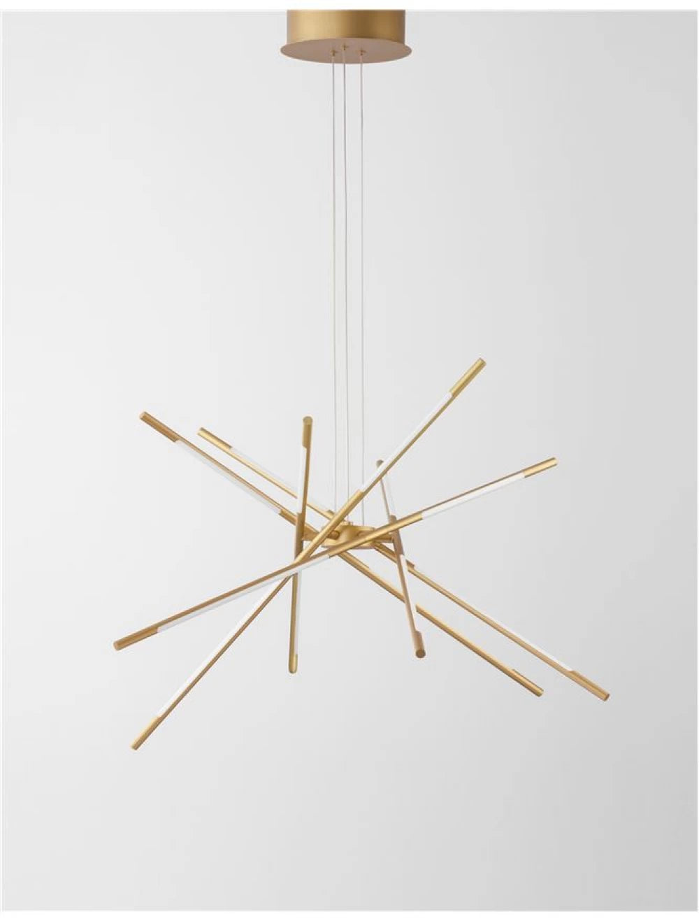 Lustra structura din Metal Auriu si abajur din Acrilic Alb H120xL85cm IP20 68W 5397lm 3000k RACCIO