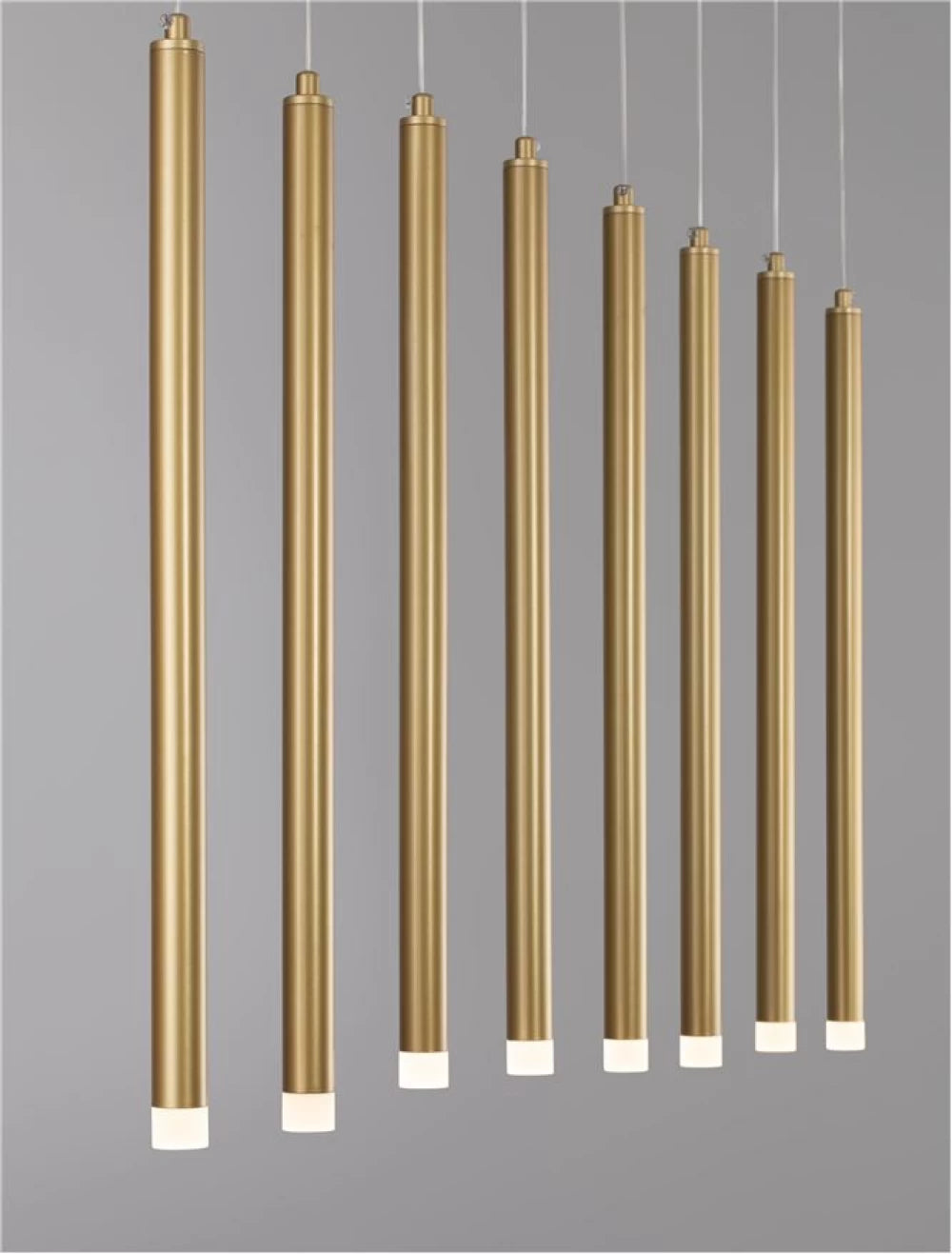 Lustra structura din Aluminiu Auriu si abajur din Acrilic Alb H180xL100cm IP20 21W 1581lm 3000k TRIMLE