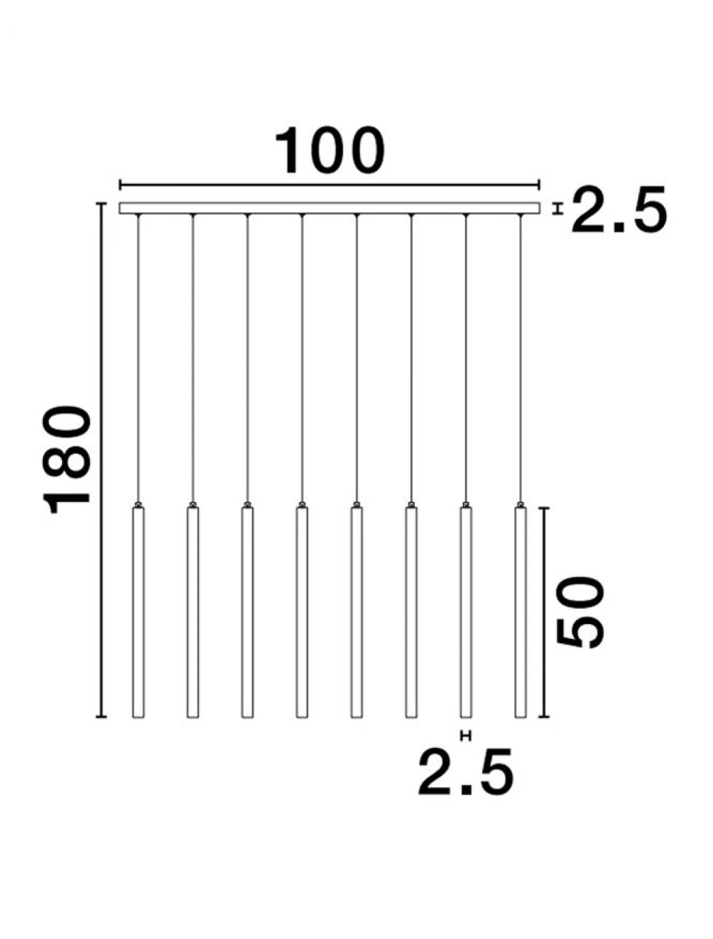 Lustra structura din Aluminiu Auriu si abajur din Acrilic Alb H180xL100cm IP20 21W 1581lm 3000k TRIMLE