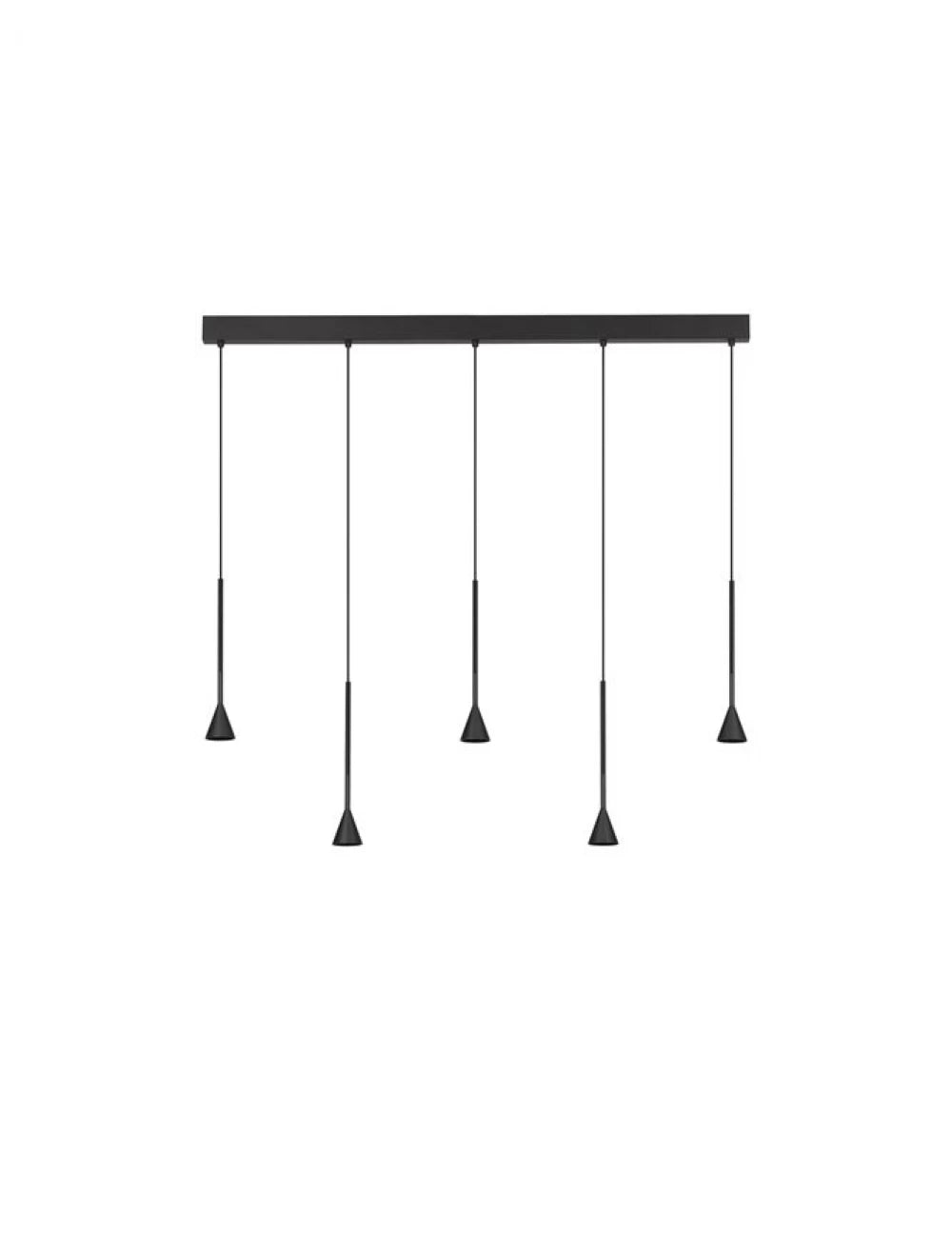 Lustra structura din Aluminiu Negru si abajur din Aluminiu Negru H150xL110cm IP20 27W 1301lm 3000k NET