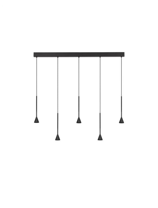 Lustra structura din Aluminiu Negru si abajur din Aluminiu Negru H150xL110cm IP20 27W 1301lm 3000k NET