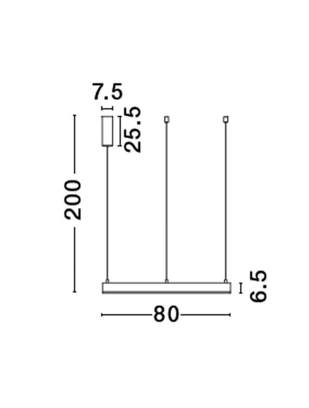 Lustra din Aluminiu Negru H200xL80cm IP20 50W 3684lm 2700-6000k MOTIF