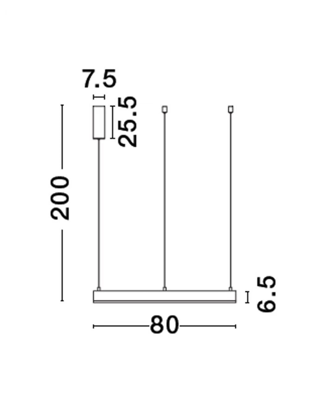 Lustra din Aluminiu Negru H200xL100cm IP20 60W 3800lm 2700-6000k MOTIF
