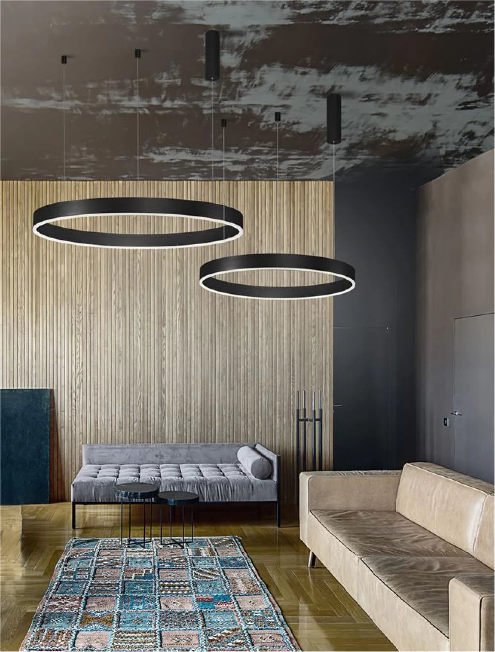 Lustra din Aluminiu Negru H200xL100cm IP20 60W 3800lm 2700-6000k MOTIF